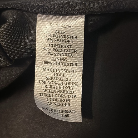 Connected Apparel black blue abstract dot stretch bodycon cap sleeve dress 6P - Picture 11 of 11